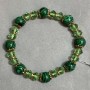 Bransoletka Malachit gładka kulka 8 mm +- Czeski kryształ fasetowany rondel 8x6 mm +-, długość 18 cm +- stretch