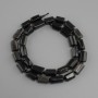 Koraliki srebrzysty obsydian, cięcie/rybka, średnica 11-13x7-8 mm +- koralik 3 mm +-, długość 39 cm +-