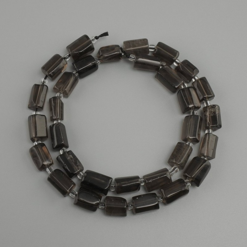 Koraliki z rauchtopazu łupka, średnica 11-12x6-8 mm ± koralik 3 mm ±, długość 39 cm ±