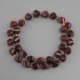 Koraliki Turmalin Rubelit fasetowany romb, średnica 10x8 mm ±, koralik 3 mm ±, długość 37 cm ±