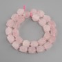Koraliki różowy kwarc wielościan, średnica 10-12×10-10, 5 mm± koralik 3 mm±, długość 39 cm±