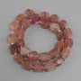 Koraliki kwarcu truskawkowego wielościan, średnica 11-12 × 9, 5-10 mm ±, koralik 3 mm ±, długość 39 cm ±
