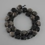 Koraliki srebrzysty obsydian wielościan, średnica 12x10 mm +- koralik 3 mm +-, długość 39 cm +-