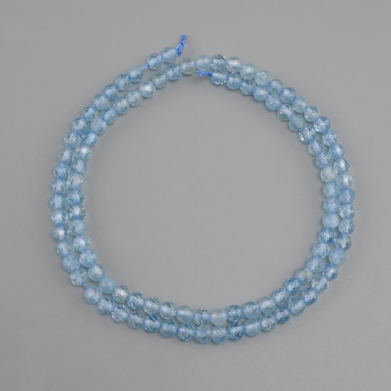 Koraliki Topaz fasetowana kulka, średnica 4 mm+-, długość 39 cm+