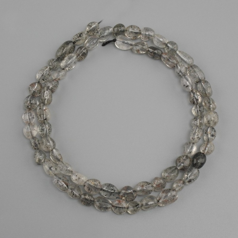 Koraliki Kwarc Herkimer galte, średnica 5-7x4-5 mm ±, długość 41 cm +