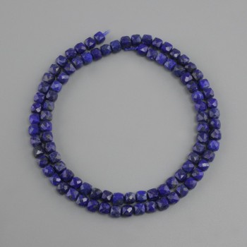 Koraliki Lapis Lazuli naturalny kamień fasetowany kubik, średnica 4x4 mm+-, długość 38 cm+