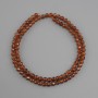 Koraliki Granat Hessonit naturalny kamień fasetowana kulka, średnica 4 mm +/- , długość 39 cm +/-