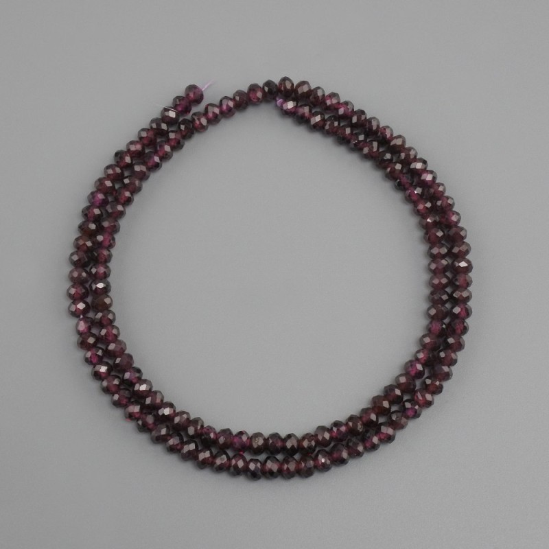 Koraliki granat naturalny kamień szlifowany rodel, średnica 4x3 mm+-, długość 39 cm+-
