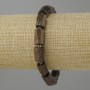 Bransoletka z bronzytu cięcie, średnica 12-13x7-8 mm+- koralik 3 mm+-, długość 18 cm +- elastyczna (stretch)