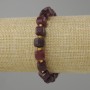 Bransoletka Granat fasetowany sześcian, średnica 8x8 mm ± koralik 3 mm ±, długość 18 cm ± na gumce (stretch)
