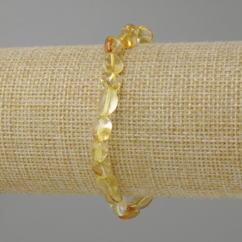 Bransoletka z cytrynu, fasetowana (galtówka), średnica 5-8x5-7 mm +/-, długość 18 cm +/- na gumce (strecz)