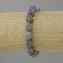 Bransoletka Akwamaryn fasetowany sześcian, średnica 8x8 mm +- koralik 3 mm +-, długość 18 cm +- typu stretch