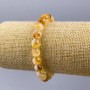 Bransoletka cytryn naturalny kamień gładka kulka, średnica 8,5 mm +/- , długość 18 cm (stretch)