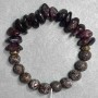 Bransoletka Kawa Jaszma szlifowana koralik, średnica 8,5 mm± Granat skruszka 12x6 mm±, długość 18 cm (stretch)
