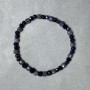 Bransoletka Szafir fasetowany sześcian 5 mm+- Turmalin Awenturyn fasetowany sześcian 4 mm+-, długość 18 cm +- stretch