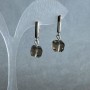 Kolczyki Rauchtopaz fazowany kostka 8,5x8,5mm +/- , długość 25mm +
