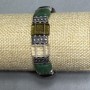 Bransoletka Nephryt Rauchtopaz Kryształ górski, ogniwko, średnica 16x11 mm +- długość 18 cm +- stretch