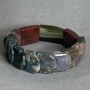 Bransoletka z agatu, ogniwa, średnica 18x13 mm +- Mchowy agatu 20x20 mm +-, długość 18 cm +- stretch