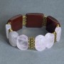 Bransoletka Różowy kwarc łącznik, średnica 18x13 mm +- Snycier? łącznik 24x19 mm+-, długość 18 cm +- stretch