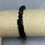 Bransoletka Agat fasetowana kulka 8mm+- Turmalin sieczka 11-14x10mm+, długość 18cm +- stretch