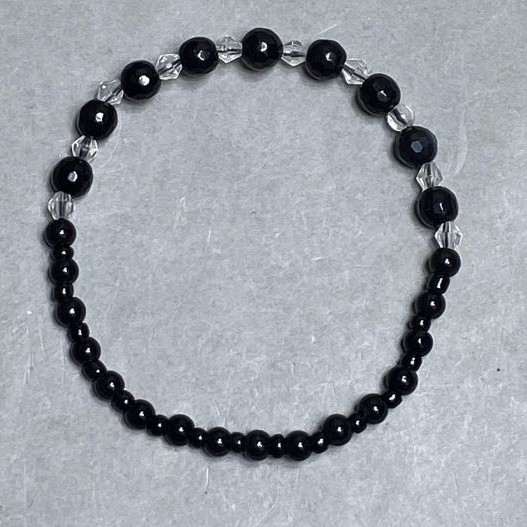 Bransoletka Agat kulka, średnica 4 mm+- 6 mm+- koralik 4 mm+-, długość 18 cm +- stretch
