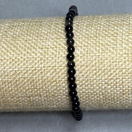 Bransoletka Agat kulka, średnica 4 mm +/-, długość 18 cm +/-, na gumce (stretch)