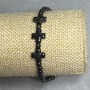 Bransoletka z hematytu kulka, średnica 4 mm+- krzyż 10×10 mm+-, długość 18 cm +- stretch