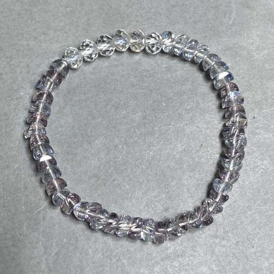 Bransoletka z koralikami w stylu Swarovski 6x4 mm +- czeski kryształ 6x5 mm +- długość 18 cm +- na gumce (strecz)