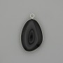 Wisiorek Czarny agat w metalowej oprawie w srebrzystym kolorze 30x22 mm+