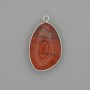 Wisiorek Czerwona Jaspis w metalowej oprawie srebrzystego koloru 30x22 mm+