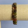 Bransoletka Zielony Granat Grossular Naturalny Kamień Gładka Owijka, średnica 12x8, 5 mm±, długość 18 cm ± strecz