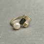 Pierścionek, wymiary Muszla perłowa Haliotis kwadrat 10x10 mm ± z Perłą 6 mm+