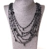 Naszyjnik Pajęczyna z owalnymi zawieszkami, czarny, długość 70 cm
