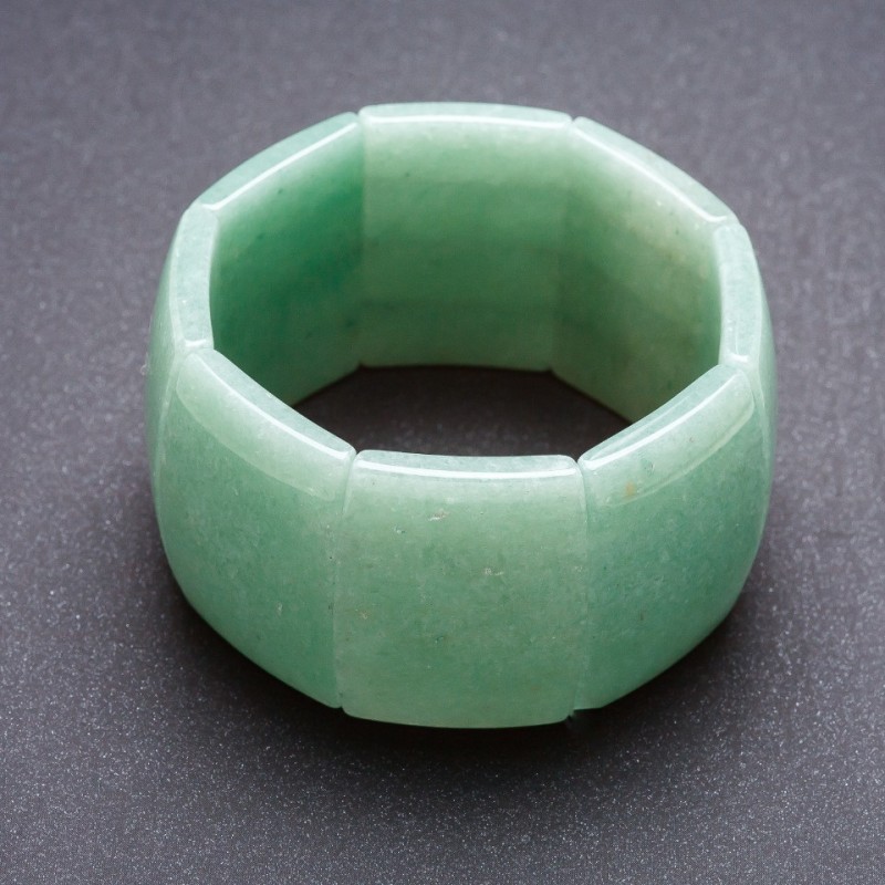 Bransoletka Elite Nefryt na elastycznej gumce, prostokątne ogniwo 4×2, 8 cm