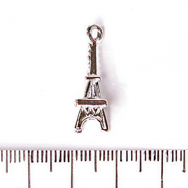 Zawieszka – Wieża Eiffla w cyrkoniach, 25×8 mm, op. 3 szt.