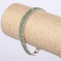 Bransoletka z cyrkoniami na zapięciu «Smaragdowe Rozsypanki» (4 rzędy) 19 × 1 cm „srebro”
