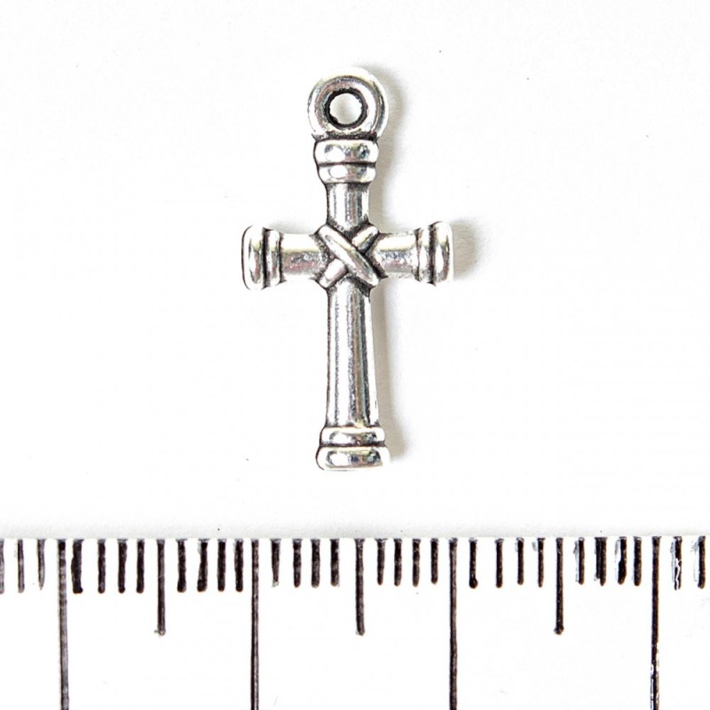Zawieszka krzyż 20×11 mm, okucia biżuteryjne, opakowanie 20 g, +/- 24 szt.