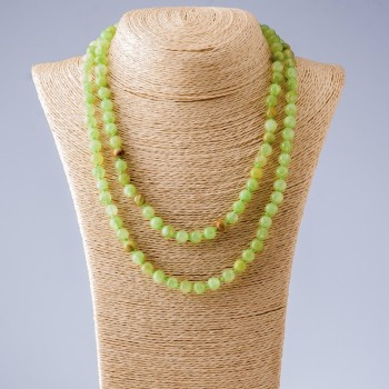 Naszyjnik długi z naturalnego onyksu, gładkie kuleczki, długość 110 cm, średnica 8 mm