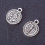Zawieszka Moneta Ikona / Krzyż, kolor metalu 'srebro', wymiary 17×13 mm, opakowanie 20 g, +/- 13 szt.