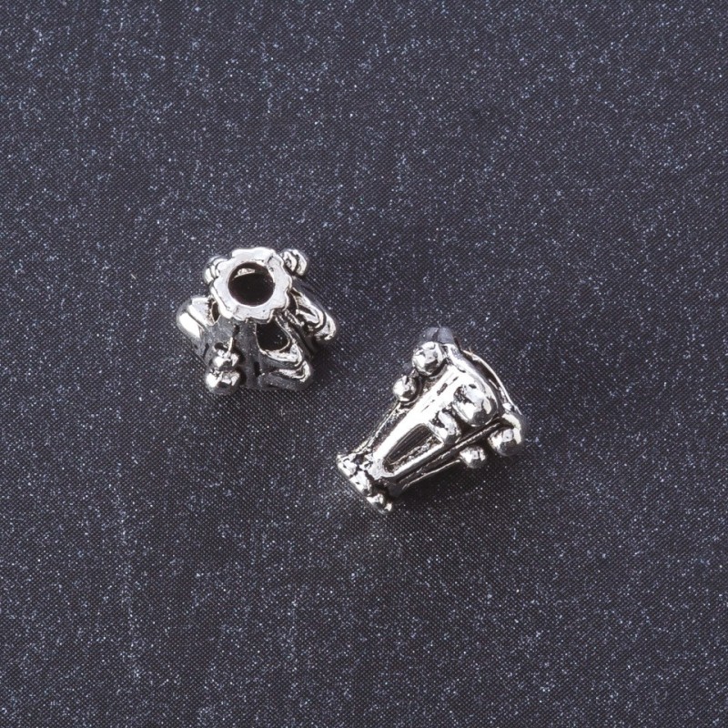 Końcówka do biżuterii, kolor metalu "srebro", długość 10 mm, opakowanie 20 g +/- 24 szt.
