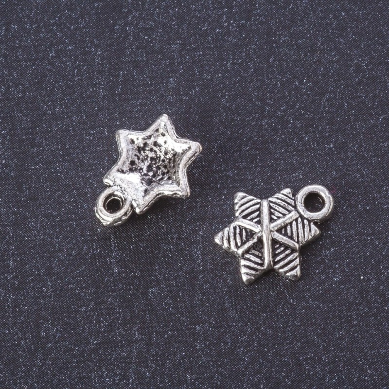 Zawieszka do biżuterii 'Gwiazda Bożonarodzeniowa' kolor metalu 'srebro' 13×11 mm opakowanie 20 g ±35 szt.