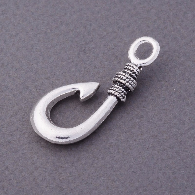 Haczyk jubilerski srebrzysty 4,5×1,5 cm