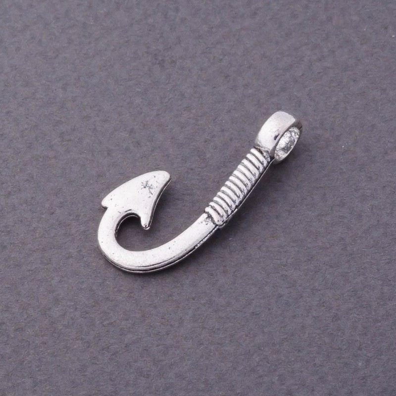Srebrzysty haczyk jubilerski 3x1, 3 cm, opakowanie 12 szt.
