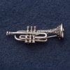 Broszka „Tuba” 5x1,5 cm, kryształy, szary metal
