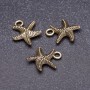 Zawieszka - gwiazda morska, kolor brązowy, 13 mm, zestaw 19 szt.