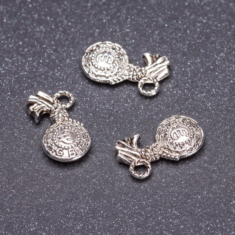 Zawieszka jubilerska Euro w kolorze srebra, 13 mm, opakowanie 20 g, +/- 25 szt.