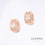 Kolczyki Xuping pozłacane 18K, długość 1,5 cm, grubość 7,5 mm