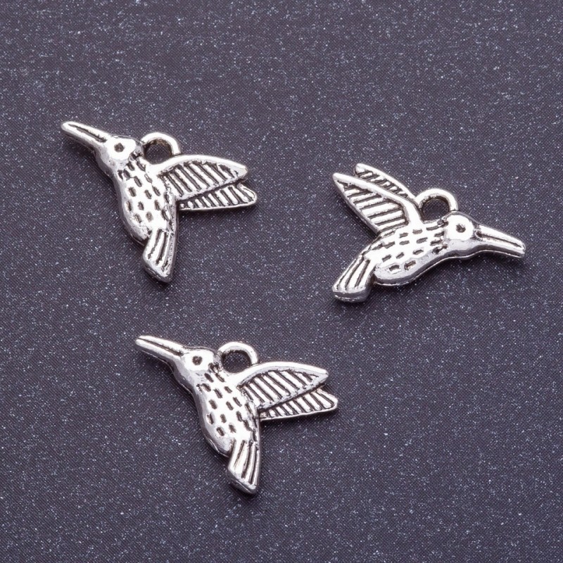 Okucia jubilerskie – wisiorek koliber, długość 11×16 mm, Ø1 mm, masa 20 g, ±13 szt.