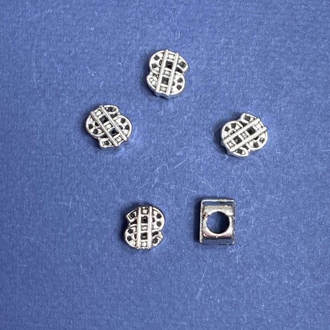 Koralik Pandora „Dolar” 10×12 mm, średnica 5 mm, opakowanie 20 g, +/- 6 szt.