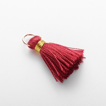 Element do rękodzieła: mini jedwabny frędzelek z pierścieniem o długości L cm, średnica 5 mm, cena za 1 szt.